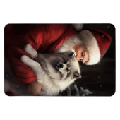Keeshond mit Weihnachtsfeiern Magnet (Horizontal)
