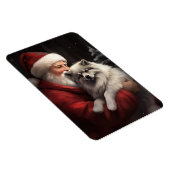 Keeshond mit Weihnachtsfeiern Magnet (Rechte Seite)