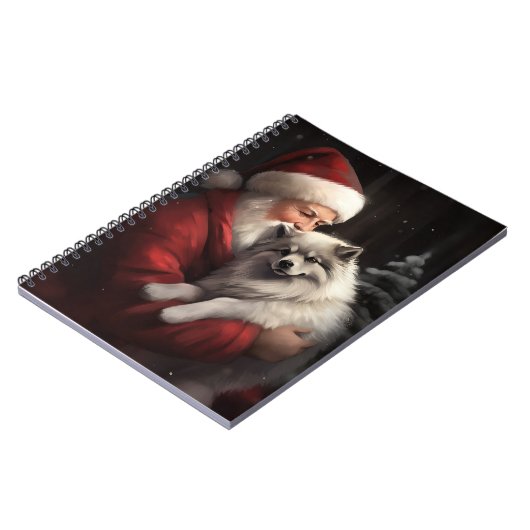 Keeshond mit Weihnachtsfeiern Notizblock (Linke Seite)