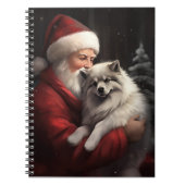 Keeshond mit Weihnachtsfeiern Notizblock (Vorderseite)