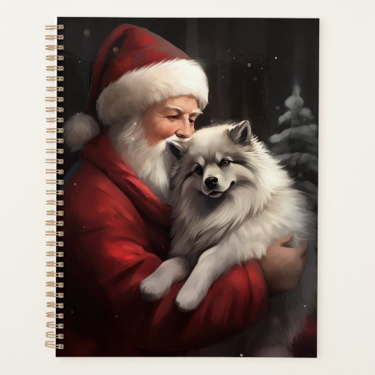 Keeshond mit Weihnachtsfeiern Planer (Vorderseite)