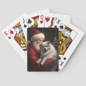 Keeshond mit Weihnachtsfeiern Spielkarten (Rückseite)
