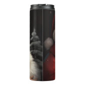 Keeshond mit Weihnachtsfeiern Thermosbecher (Rückseite)