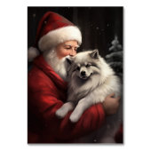 Keeshond mit Weihnachtsfeiern Tischnummer (Vorderseite)
