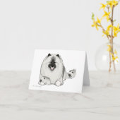 Keeshond mit Welpen Karte (Gelbe Blume)