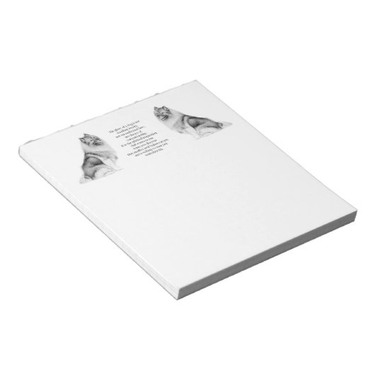 Keeshond Notepad Notizblock (angewinkelt)