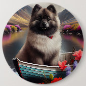Keeshond on a Paddle: Ein Landschaftliches Abenteu Button (Vorderseite)