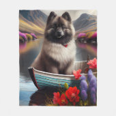 Keeshond on a Paddle: Ein Landschaftliches Abenteu Fleecedecke (Vorderseite)