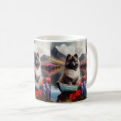 Keeshond on a Paddle: Ein Landschaftliches Abenteu Kaffeetasse (VorderseiteRechts)