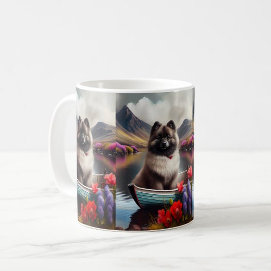 Keeshond on a Paddle: Ein Landschaftliches Abenteu Kaffeetasse (Vorderseite Links)