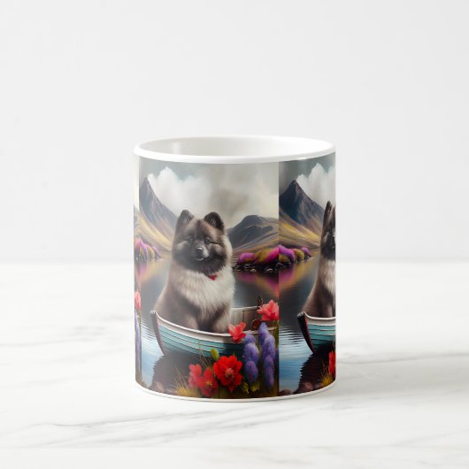 Keeshond on a Paddle: Ein Landschaftliches Abenteu Kaffeetasse (Mittel)