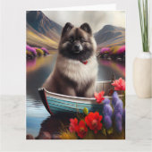 Keeshond on a Paddle: Ein Landschaftliches Abenteu Karte (Vorderseite)