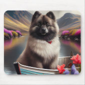 Keeshond on a Paddle: Ein Landschaftliches Abenteu Mousepad (Vorne)