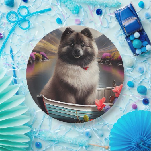 Keeshond on a Paddle: Ein Landschaftliches Abenteu Pappteller (Party)