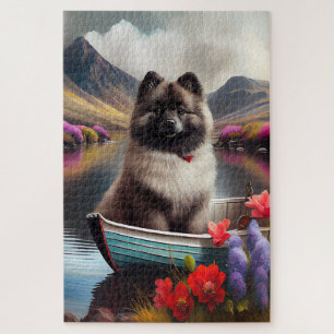 Keeshond on a Paddle: Ein Landschaftliches Abenteu Puzzle