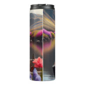 Keeshond on a Paddle: Ein Landschaftliches Abenteu Thermosbecher (Rückseite)