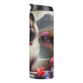 Keeshond on a Paddle: Ein Landschaftliches Abenteu Thermosbecher (Nach rechts gedreht)