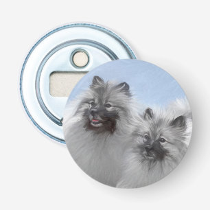 Keeshond-Paar Kees-Malerei Originale Tierkunst Flaschenöffner