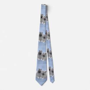 Keeshond-Paar Kees-Malerei Originale Tierkunst Krawatte
