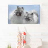 Keeshond Pair of Kees Painting Original Animal Art Banner (Insitu)