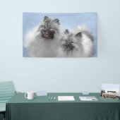 Keeshond Pair of Kees Painting Original Animal Art Banner (Messeveranstaltung)
