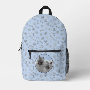 Keeshond Pair of Kees Painting Original Animal Art Bedruckter Rucksack