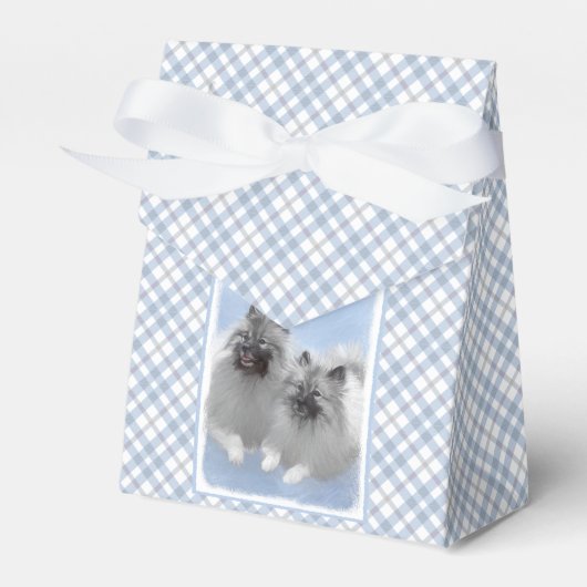 Keeshond Pair of Kees Painting Original Animal Art Geschenkschachtel (Vorderseite)