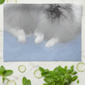 Keeshond Pair of Kees Painting Original Animal Art Geschirrtuch (Gefaltet)