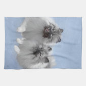Keeshond Pair of Kees Painting Original Animal Art Geschirrtuch (Horizontal)