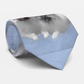 Keeshond Pair of Kees Painting Original Animal Art Krawatte (Gerollt)