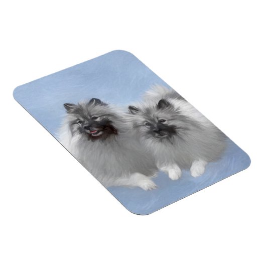 Keeshond Pair of Kees Painting Original Animal Art Magnet (Rechte Seite)