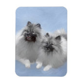 Keeshond Pair of Kees Painting Original Animal Art Magnet (Vertikal)