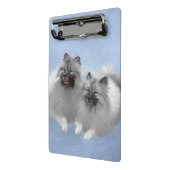 Keeshond Pair of Kees Painting Original Animal Art Mini Klemmbrett (Gewinkelt2)