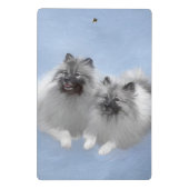 Keeshond Pair of Kees Painting Original Animal Art Mini Klemmbrett (Rückseite)