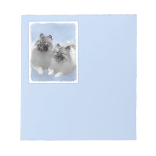 Keeshond Pair of Kees Painting Original Animal Art Notizblock (Vorderseite)