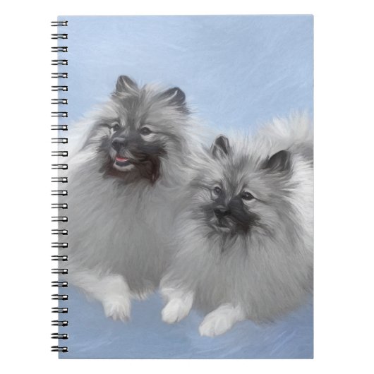 Keeshond Pair of Kees Painting Original Animal Art Notizblock (Vorderseite)