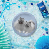 Keeshond Pair of Kees Painting Original Animal Art Pappteller (Party)