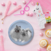 Keeshond Pair of Kees Painting Original Animal Art Pappteller (Party)