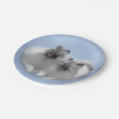 Keeshond Pair of Kees Painting Original Animal Art Pappteller (Schrägansicht)