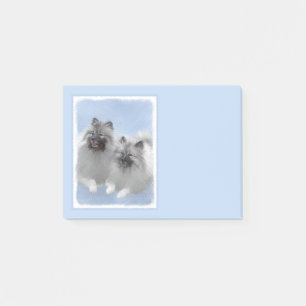 Keeshond Pair of Kees Painting Original Animal Art Post-it Klebezettel