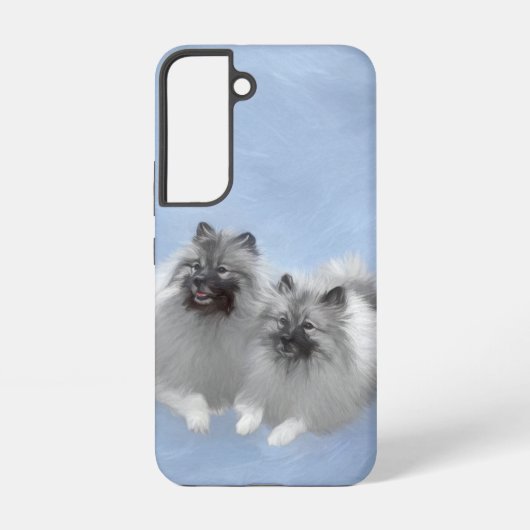 Keeshond Pair of Kees Painting Original Animal Art Samsung Galaxy Hülle (Rückseite)