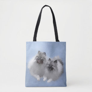 Keeshond Pair of Kees Painting Original Animal Art Tasche