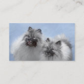 Keeshond Pair of Kees Painting Original Animal Art Visitenkarte (Rückseite)
