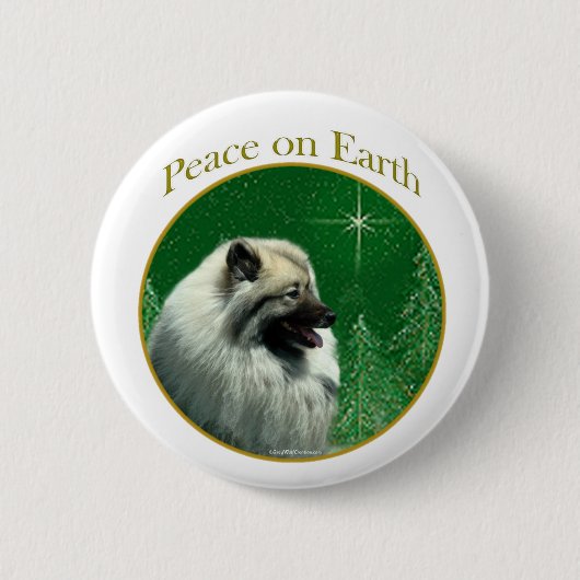 Keeshond Peace Button (Vorderseite)
