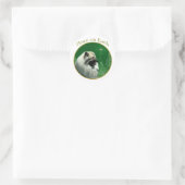 Keeshond Peace Runder Aufkleber (Tasche)