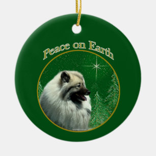 Keeshond Peace Schlüsselanhänger Keramik Ornament
