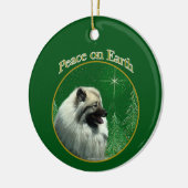 Keeshond Peace Schlüsselanhänger Keramik Ornament (Links)