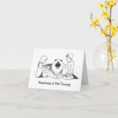 Keeshond Pet Therapie mit anpassbarem Text Karte (Gelbe Blume)