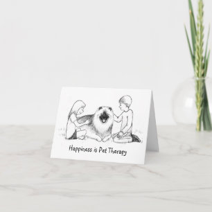Keeshond Pet Therapie mit anpassbarem Text Karte