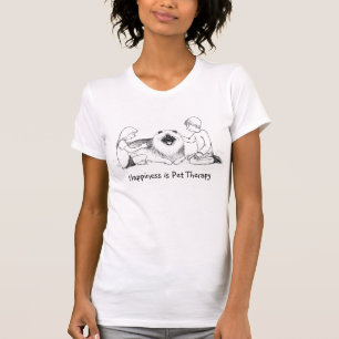 Keeshond Pet Therapie mit anpassbarem Text T-Shirt
